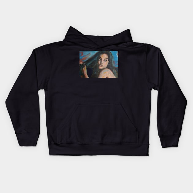 Claudia Kids Hoodie by Great Auk Art